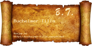 Bucheimer Tilla névjegykártya